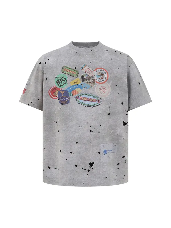 Retro Ink Splash T-Shirt sold by Thesupermade