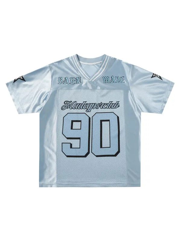 NO.90 Jersey V-Neck T-Shirt sold by Thesupermade