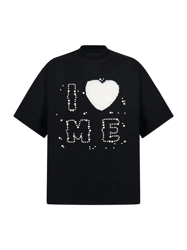Fun "Love Me" Embellished T-Shirt sold by Thesupermade