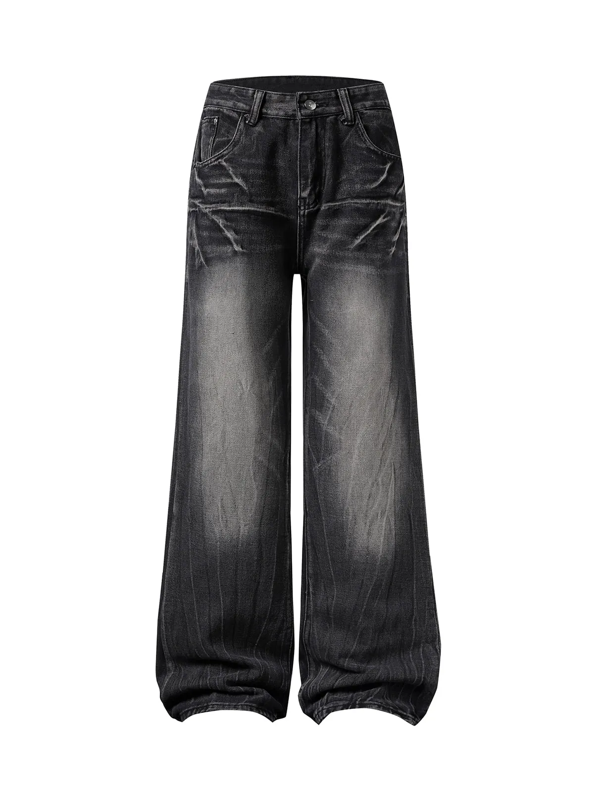 Washed Distressed Straight Jeans sold by Thesupermade product image thumbnail 2