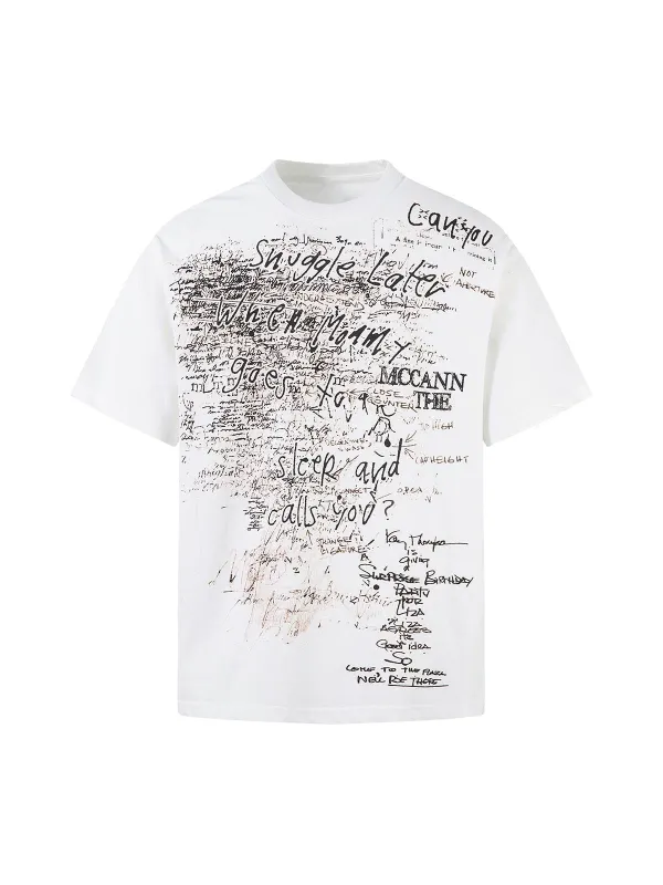 Graffiti Letter Print Oversized T-Shirt - 2417 sold by Thesupermade