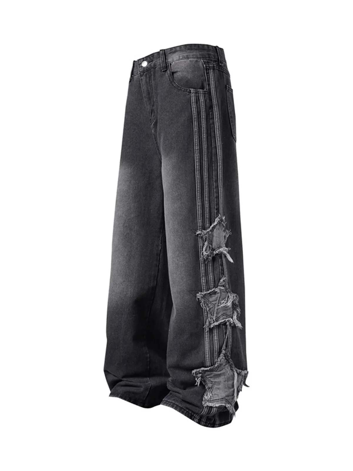 Distressed Raw Edge Baggy Jeans sold by Thesupermade product image thumbnail 4