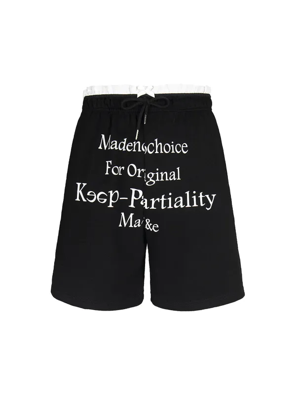 Elastic Letter Double Waist Shorts sold by Thesupermade