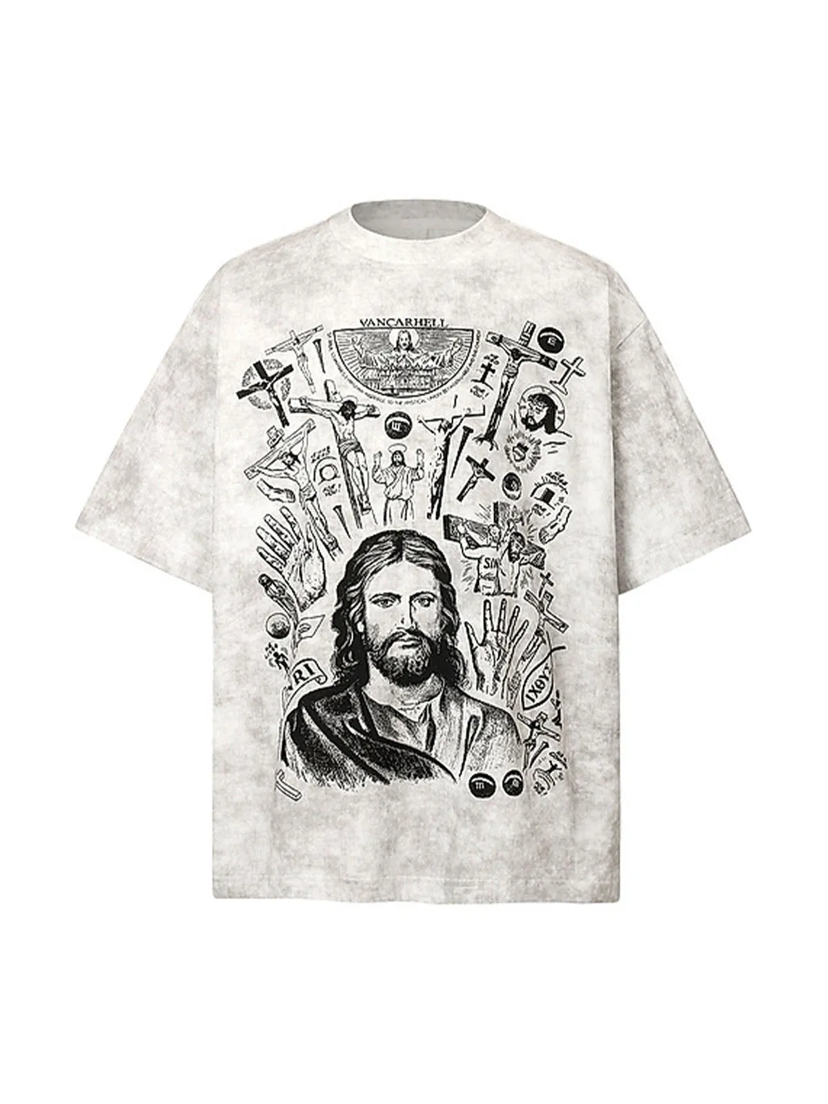 Vintage Cross Figure Print T-shirt sold by Thesupermade
