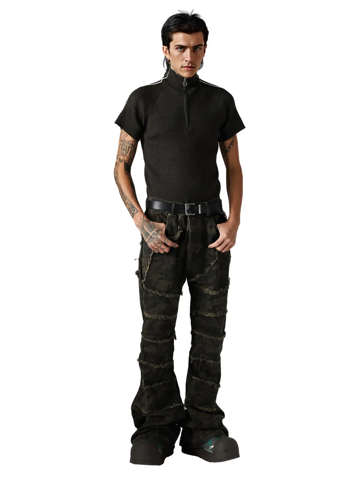 Retro Cleanfit Quarter Zip- Up T-Shirt sold by Thesupermade product image thumbnail 4