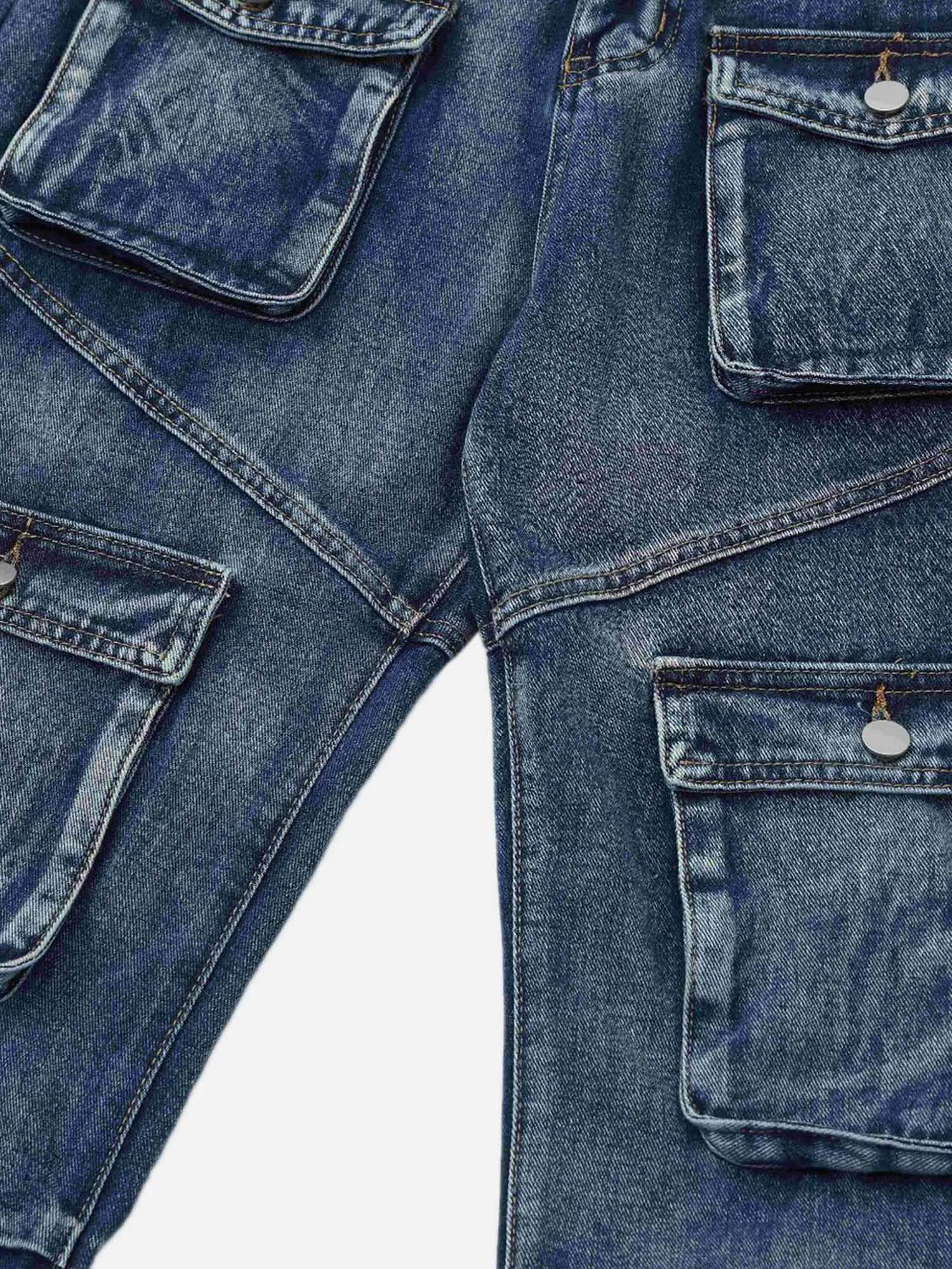 Multi-Pocket Washed Jeans sold by Thesupermade product image thumbnail 5