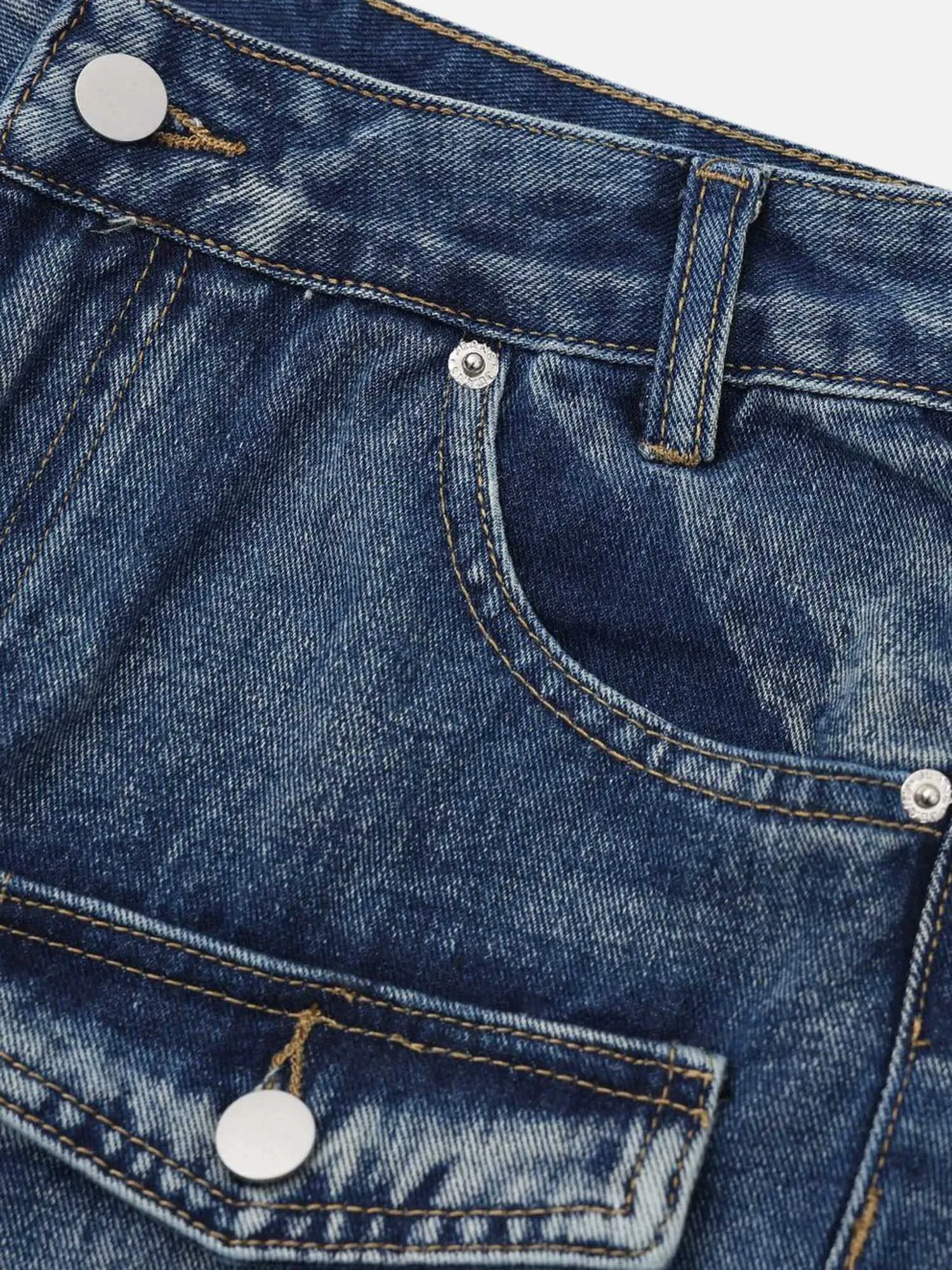 Multi-Pocket Washed Jeans sold by Thesupermade product image thumbnail 4
