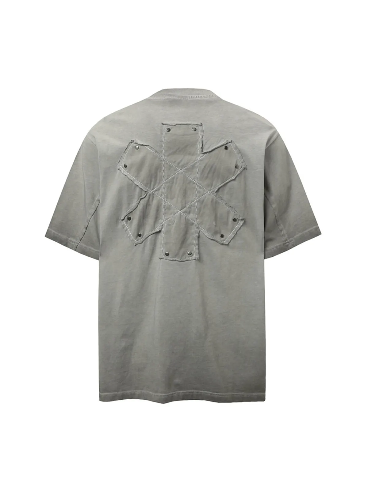 Street Split Studded Patch T-shirt sold by Thesupermade