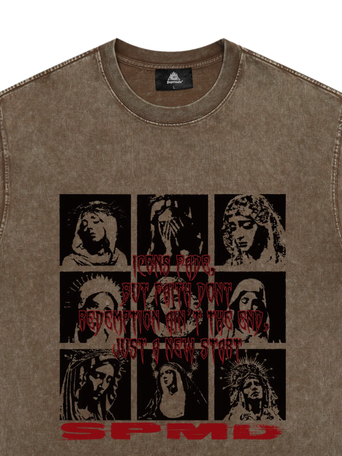 Original Saint Slogan Graphic T-Shirt sold by Thesupermade product image thumbnail 5