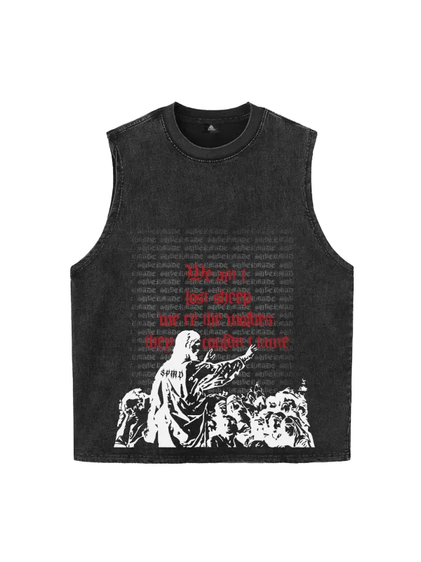 Original Saint Slogan Graphic Vest sold by Thesupermade