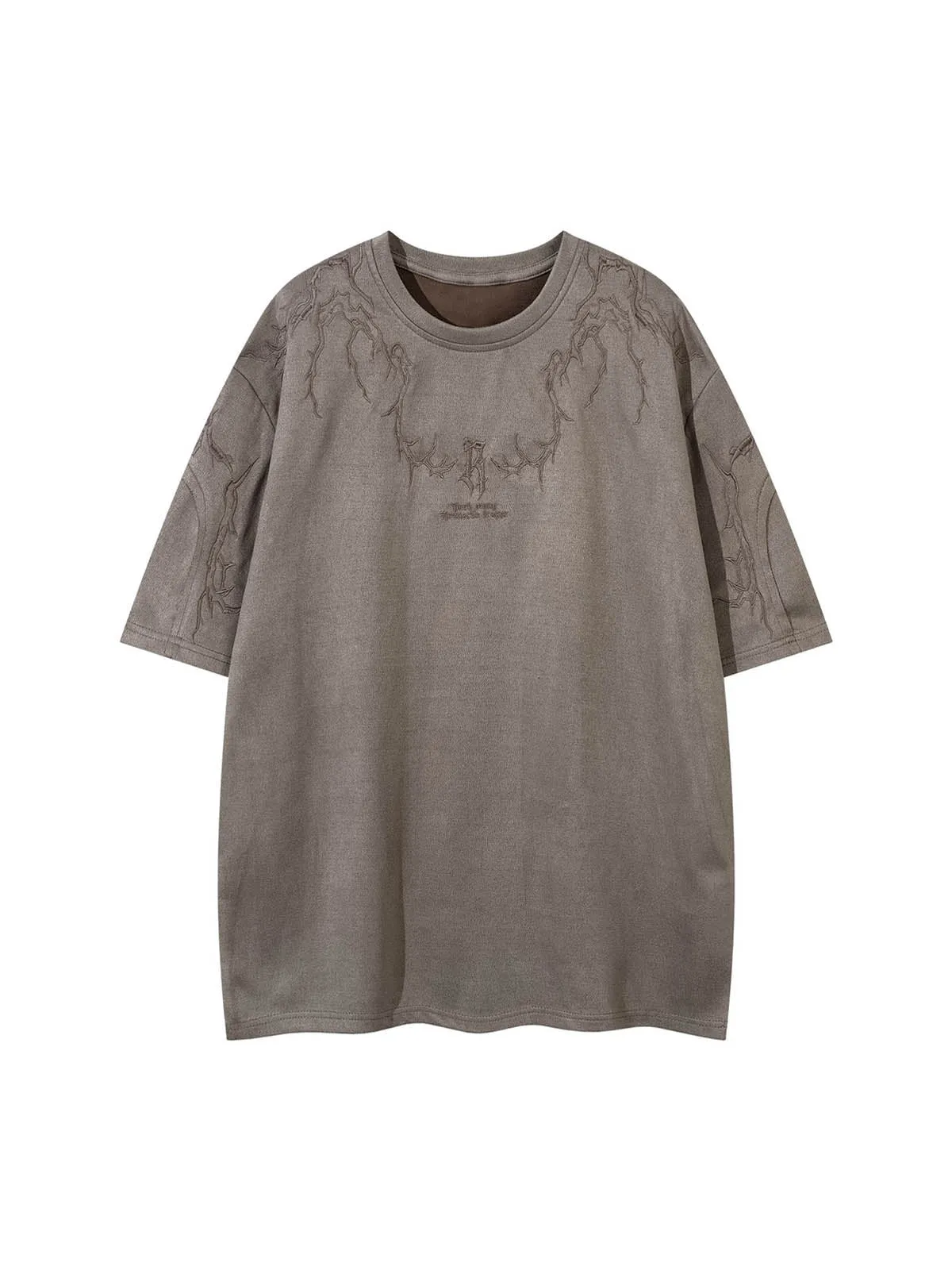 Thorn Embroidery Suede T-Shirt sold by Thesupermade product image thumbnail 2