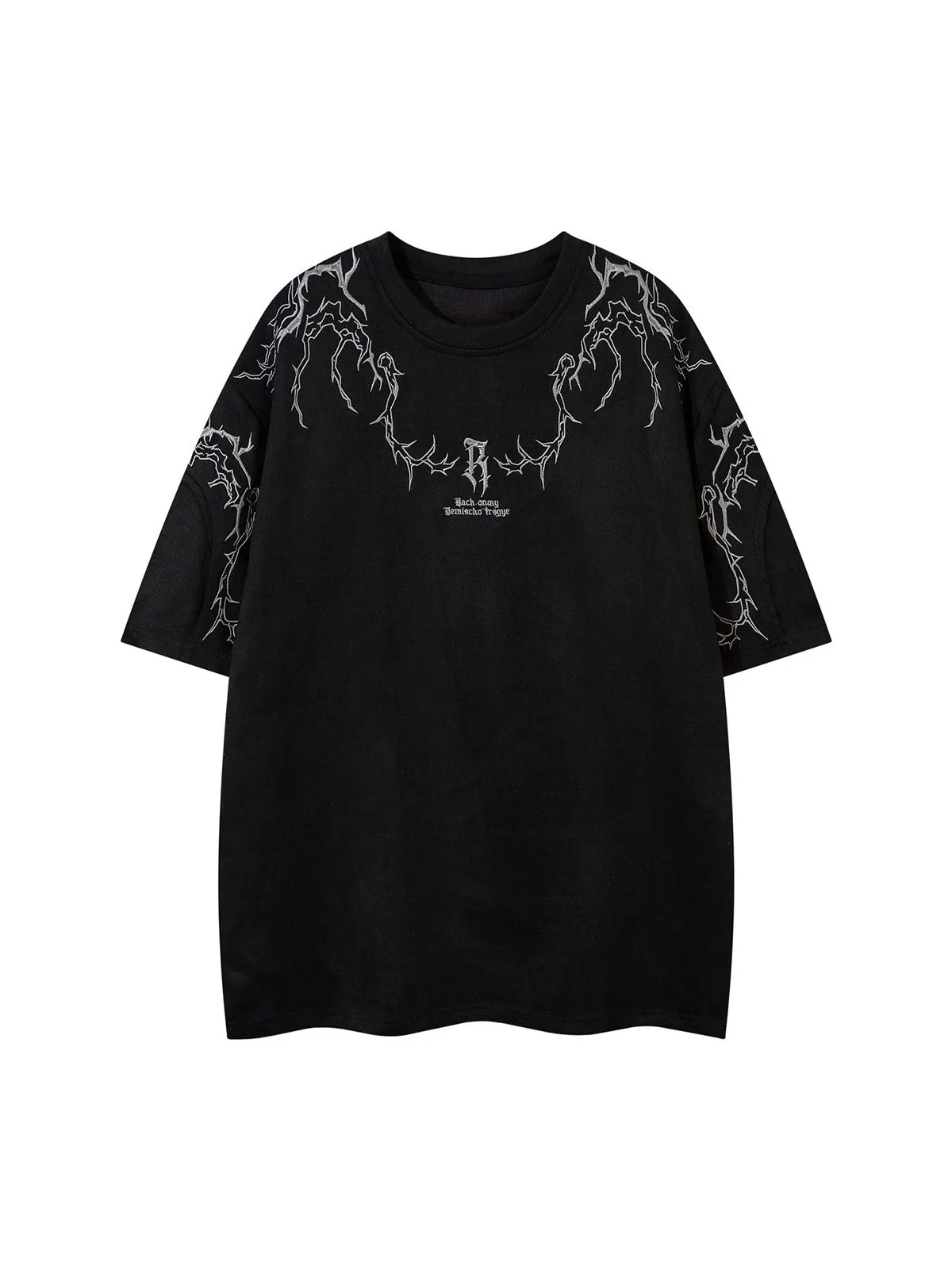 Thorn Embroidery Suede T-Shirt sold by Thesupermade