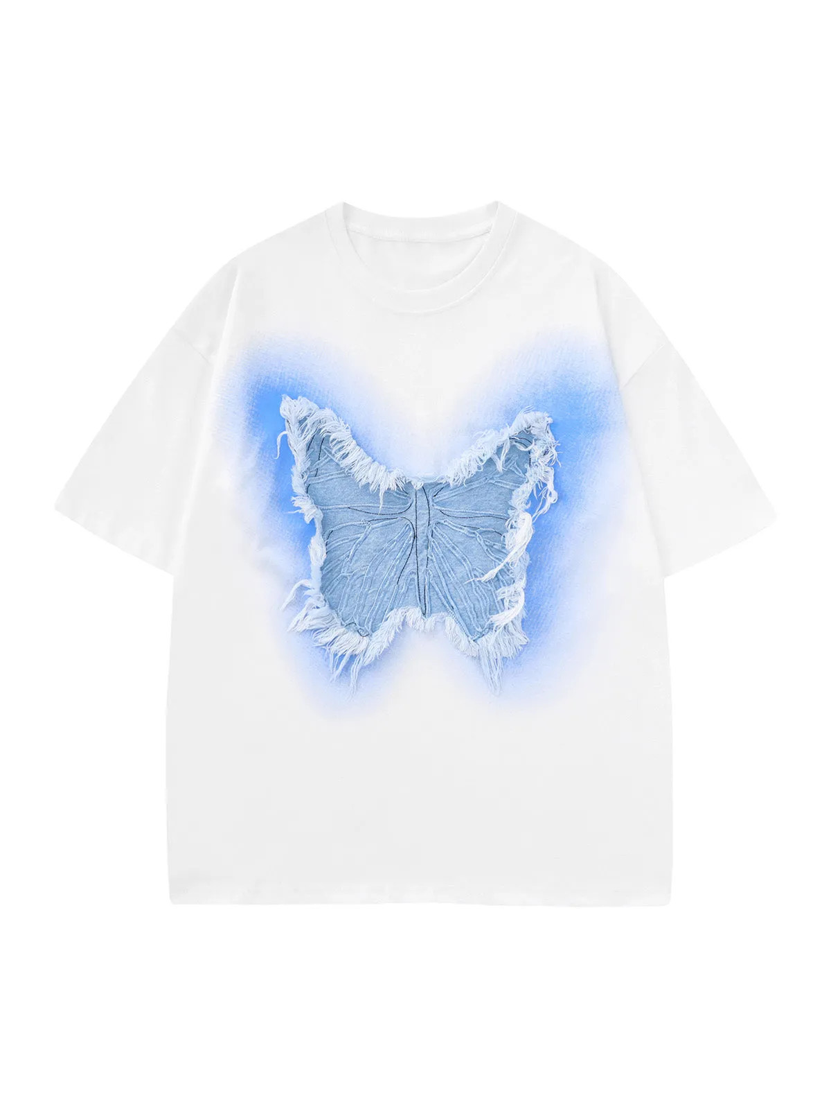 Butterfly Patch Embroidered Graphic T-Shirt sold by Thesupermade product image thumbnail 2