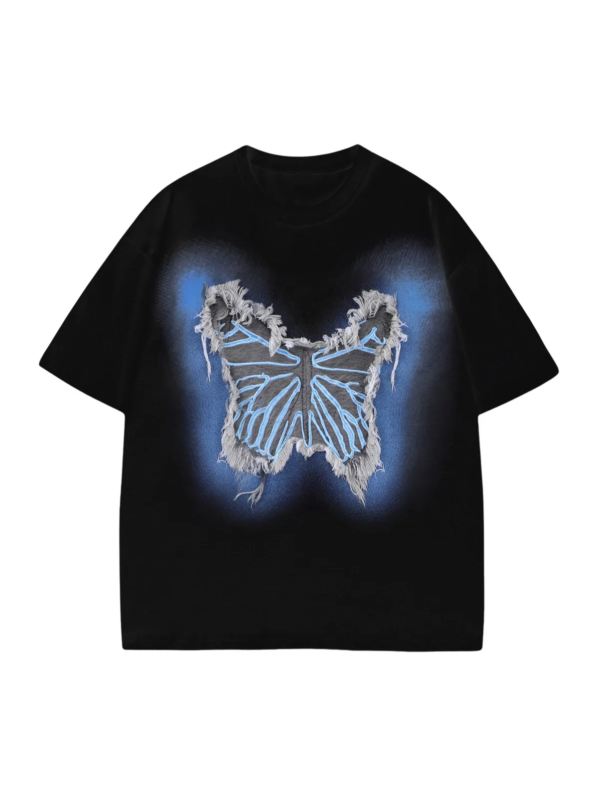 Butterfly Patch Embroidered Graphic T-Shirt sold by Thesupermade