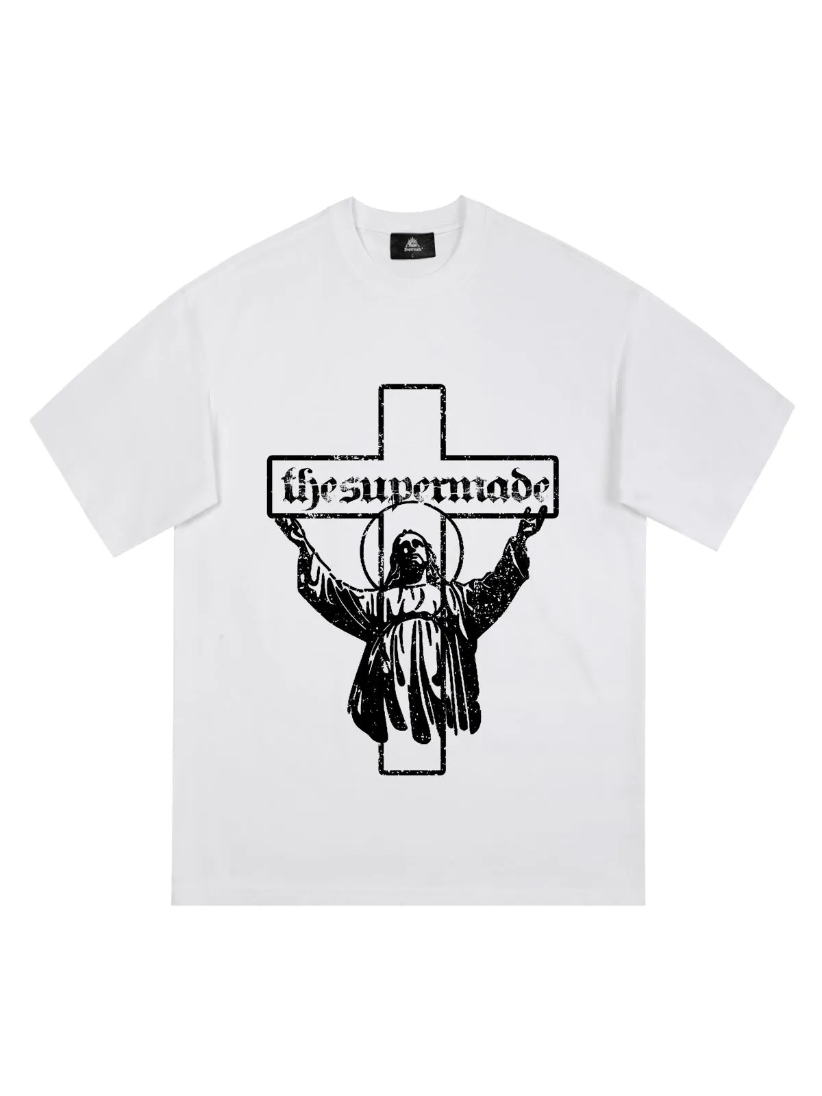 Original Distressed Cross Graphic T-Shirt sold by Thesupermade product image thumbnail 3
