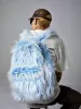 Snow Monster Contrast Ice Blue Furry Backpack sold by Thesupermade