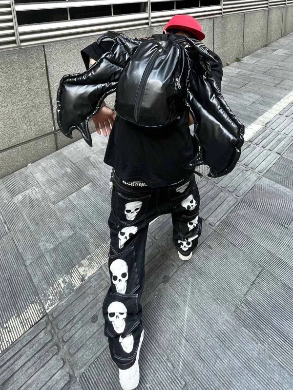 PU Leather Bat Wing Double Zipper Backpack sold by Thesupermade