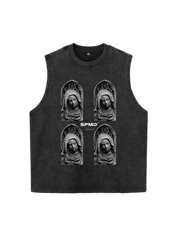 Original Virgin Mary Mottled Sculpture Vest sold by Thesupermade