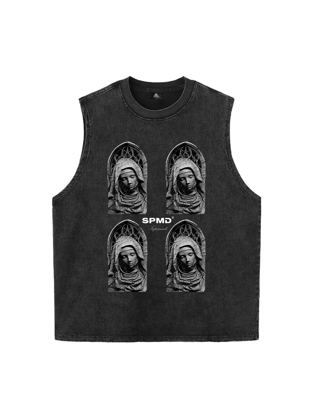 Original Virgin Mary Mottled Sculpture Vest sold by Thesupermade