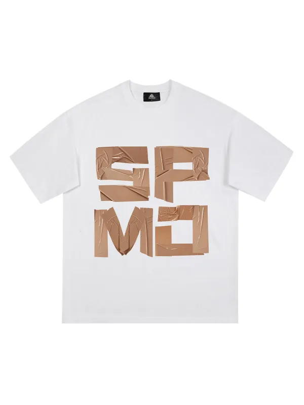 Original Tape Layered Letter Print T-shirt sold by Thesupermade