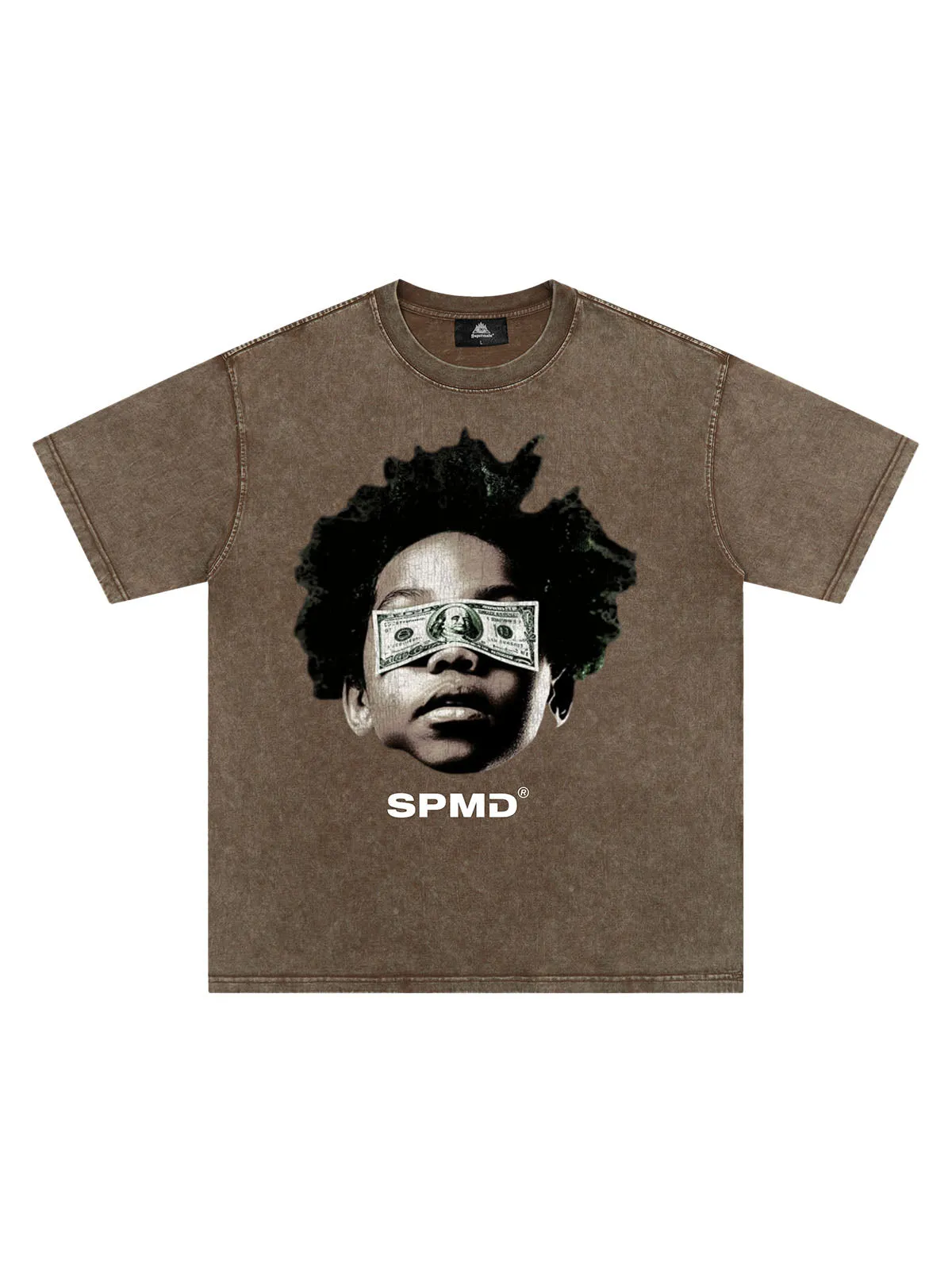 Original Distressed Washed Dollar Boy Print T-Shirt sold by Thesupermade