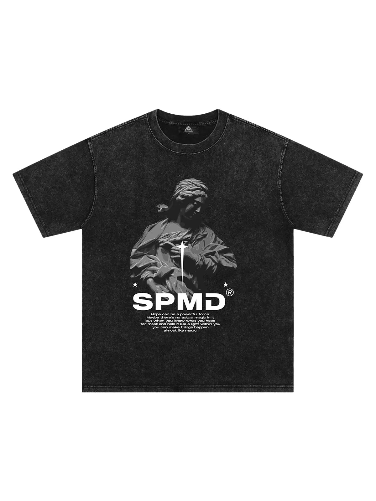 Original Virgin Mary Sculpture Star Print T-Shirt sold by Thesupermade product image thumbnail 2