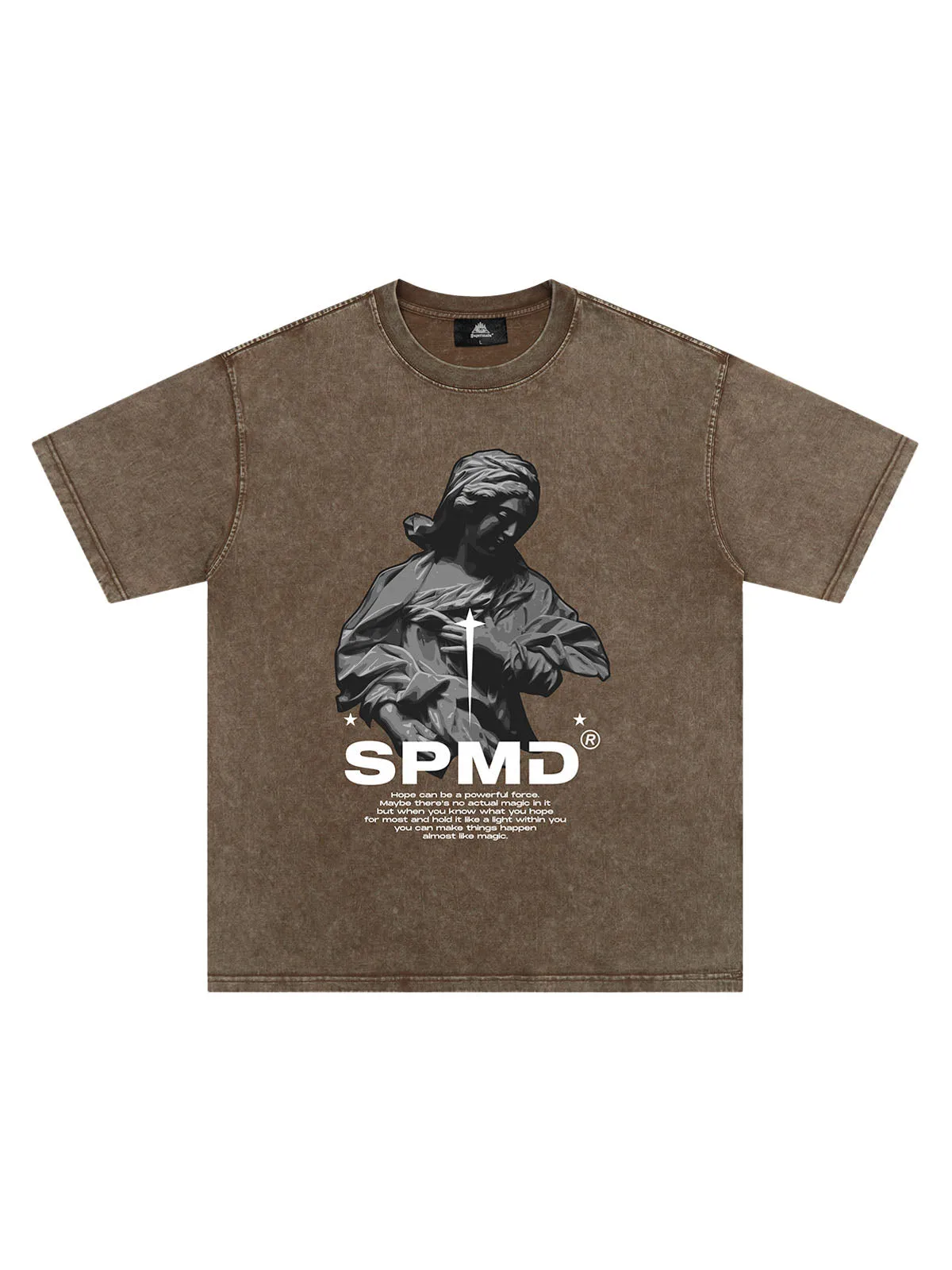 Original Virgin Mary Sculpture Star Print T-Shirt sold by Thesupermade