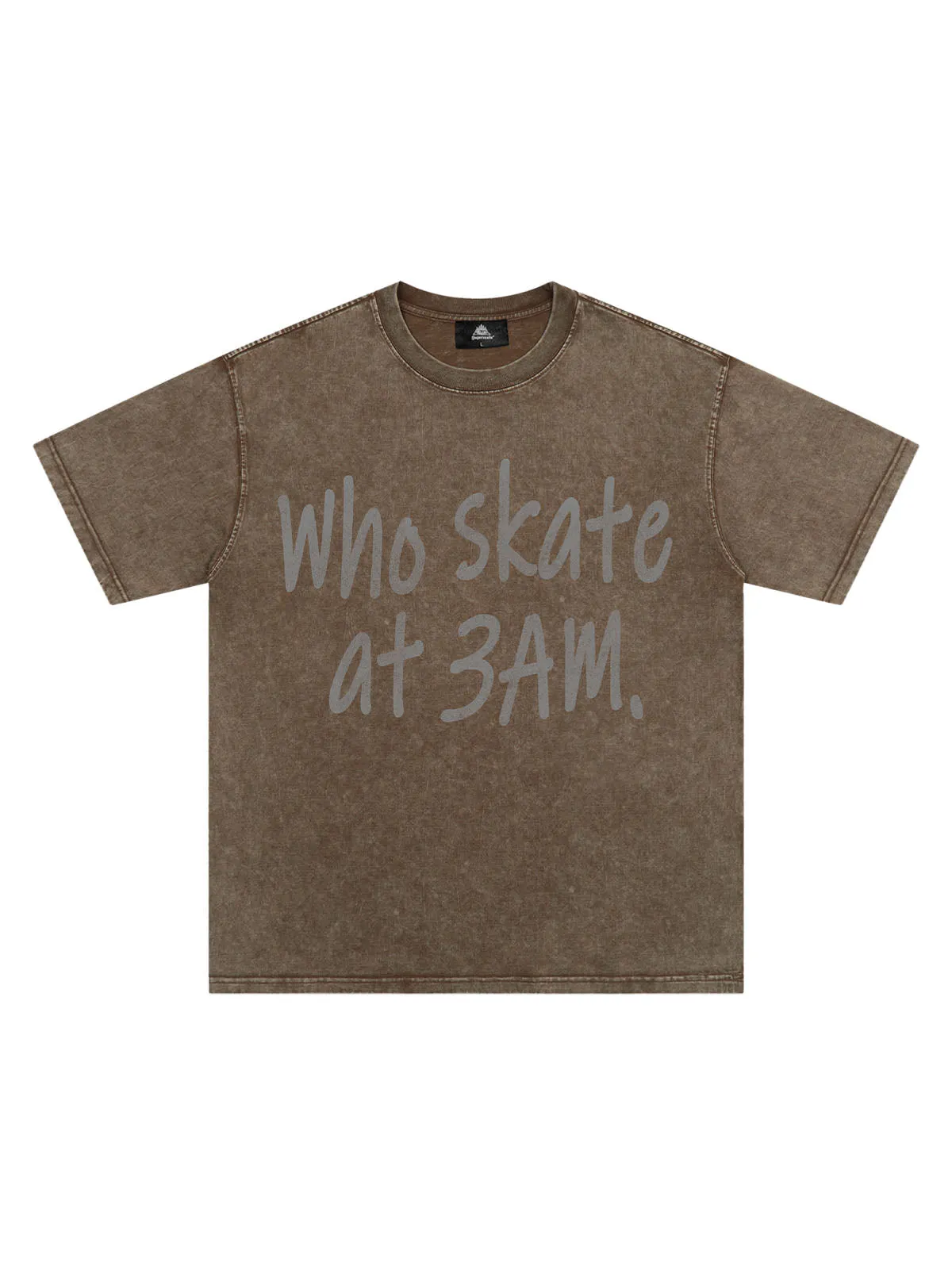 Origal "Who Skates at 3 AM" Slogan T-Shirt sold by Thesupermade product image thumbnail 2