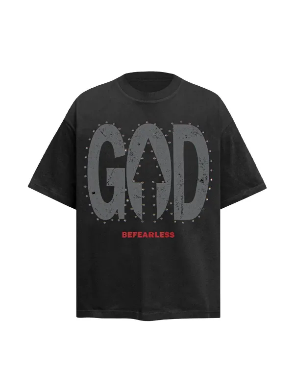 "BEFEARLESS" Print Slogan T-Shirt sold by Thesupermade