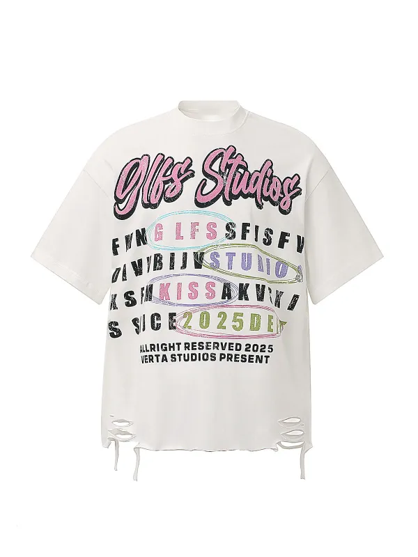 Retro Letter Graphic T-Shirt sold by Thesupermade