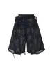 Tie-Dye Distressed Denim Shorts sold by Thesupermade