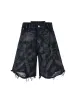 Tie-Dye Distressed Denim Shorts sold by Thesupermade