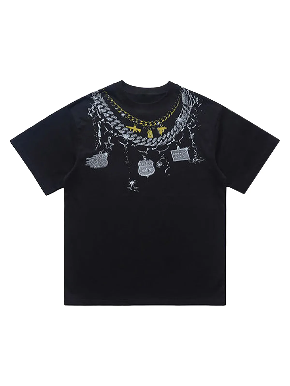 Chain Print Crew Neck T-Shirt sold by Thesupermade