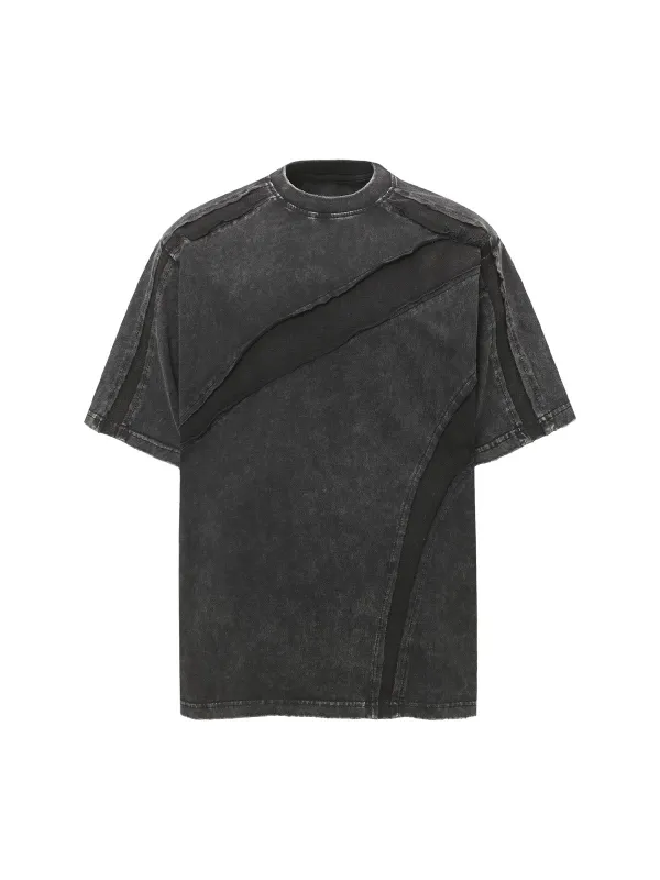Washed Raw Edge Split Oversized T-Shirt sold by Thesupermade