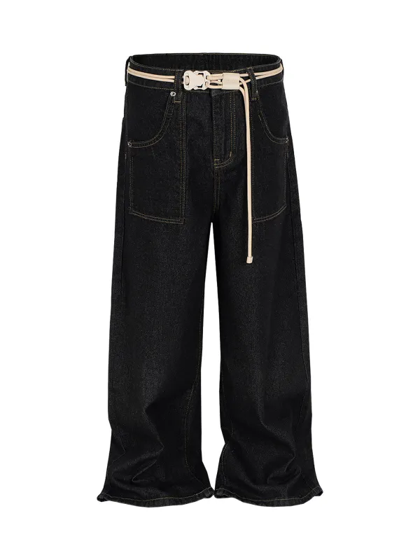 Cleanfit Buckle Belt Baggy Jeans sold by Thesupermade
