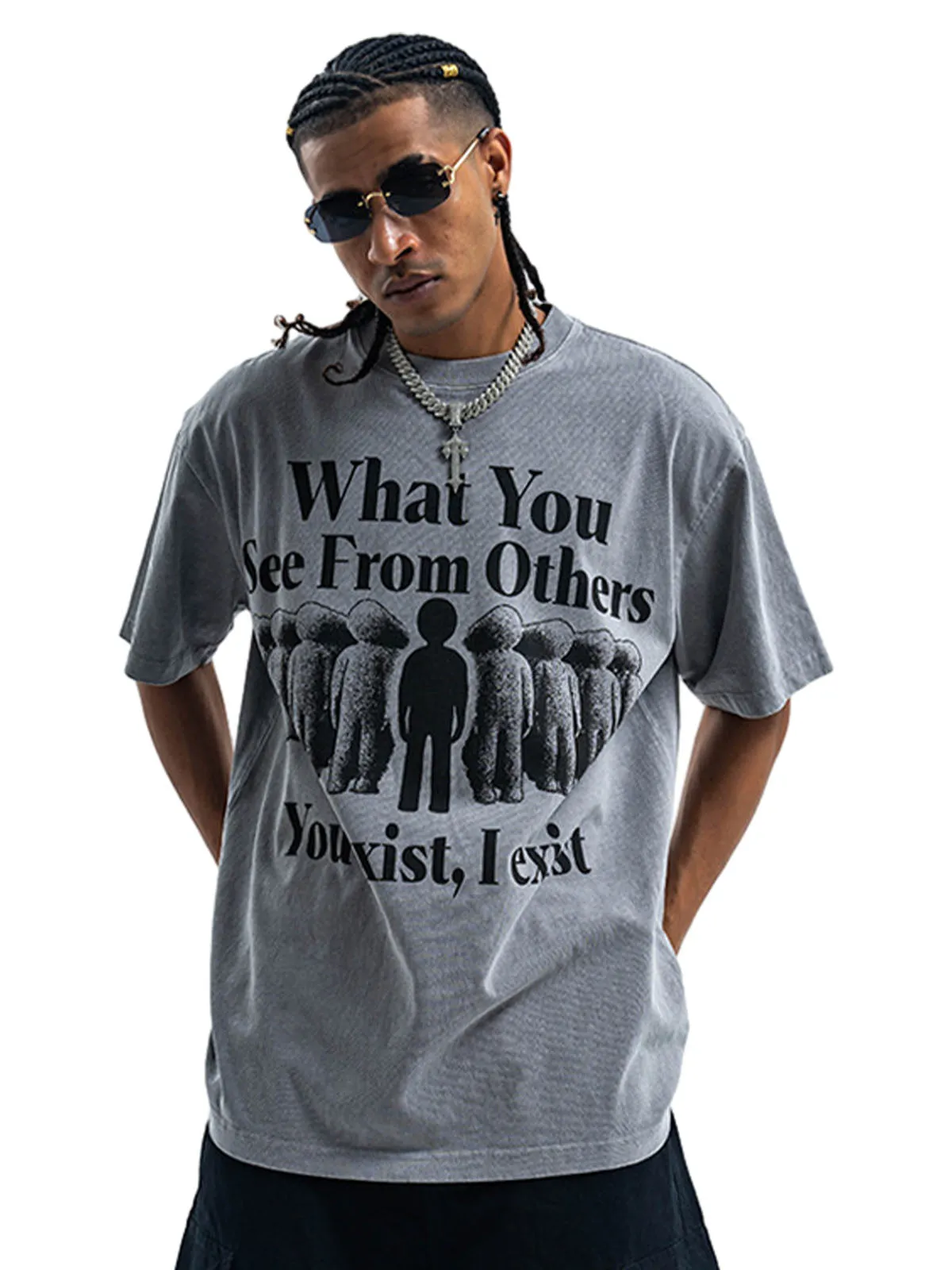 Street Retro Portrait Letter Print T-Shirt sold by Thesupermade product image thumbnail 5