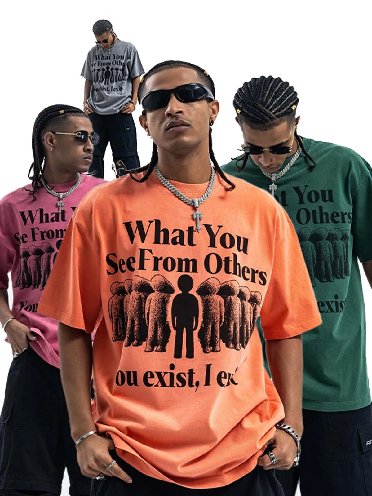 Street Retro Portrait Letter Print T-Shirt sold by Thesupermade product image thumbnail 2