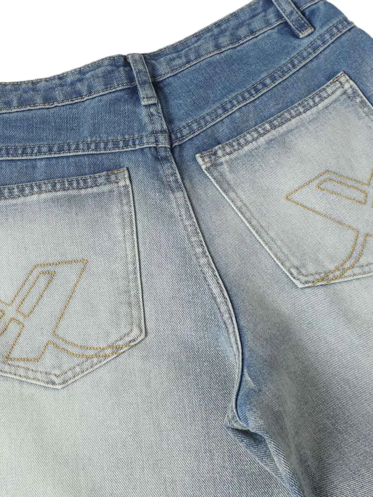 Distressed Washed Whisker Pleated Barrel Jeans sold by Thesupermade product image thumbnail 4