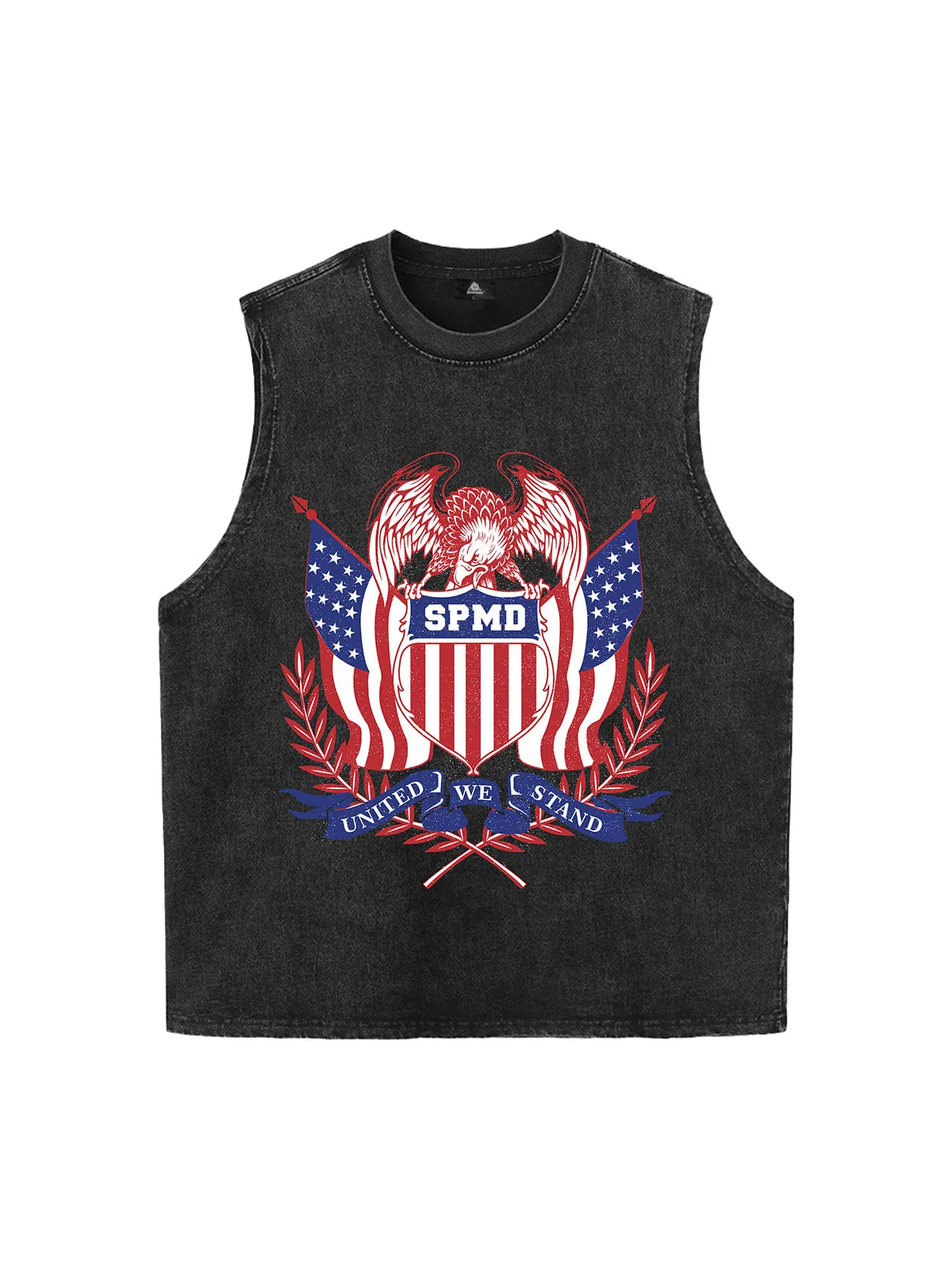 Original Printed Eagle Graphic Stylish Sleeveless Denim Vest sold by Thesupermade