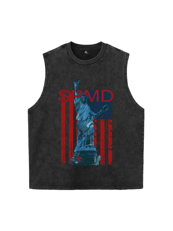 Original Patriotic Rock Tank Top with Iconic Statue Design sold by Thesupermade
