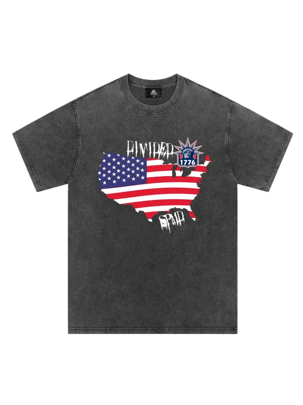 Original Creative Map Flag Print T-Shirt sold by Thesupermade