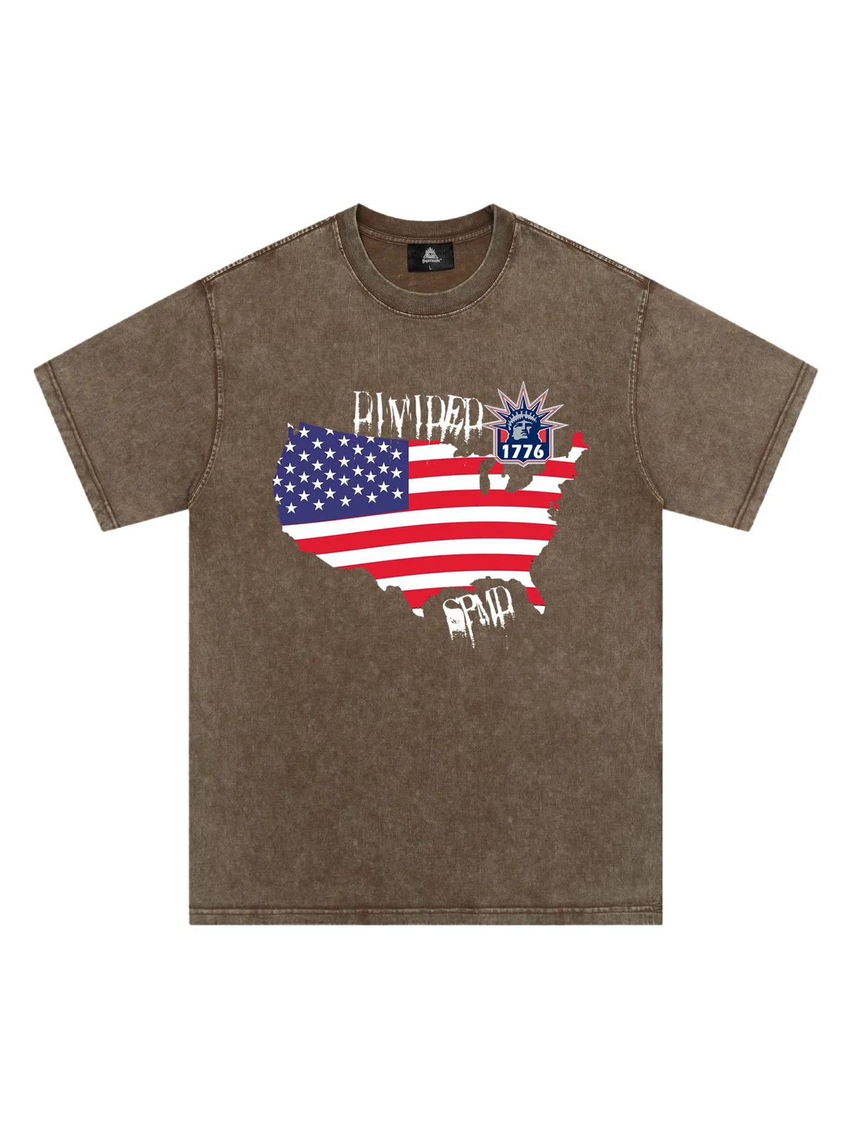 Original Creative Map Flag Print T-Shirt sold by Thesupermade product image thumbnail 2