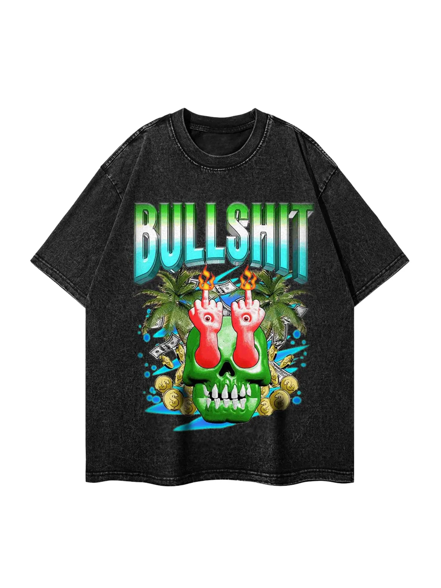 Thesupermade Retro Creative Letter Finger T-shirt - 1647 sold by Thesupermade