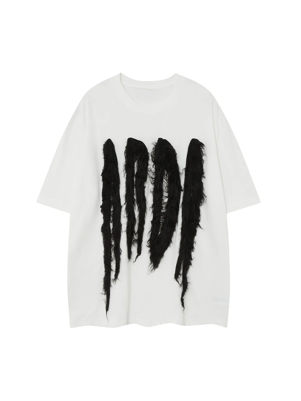 Street Retro Fur Patchwork T-shirt sold by Thesupermade product image thumbnail 3