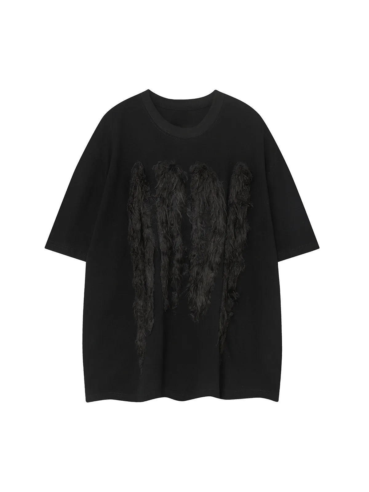 Street Retro Fur Patchwork T-shirt sold by Thesupermade product image thumbnail 5