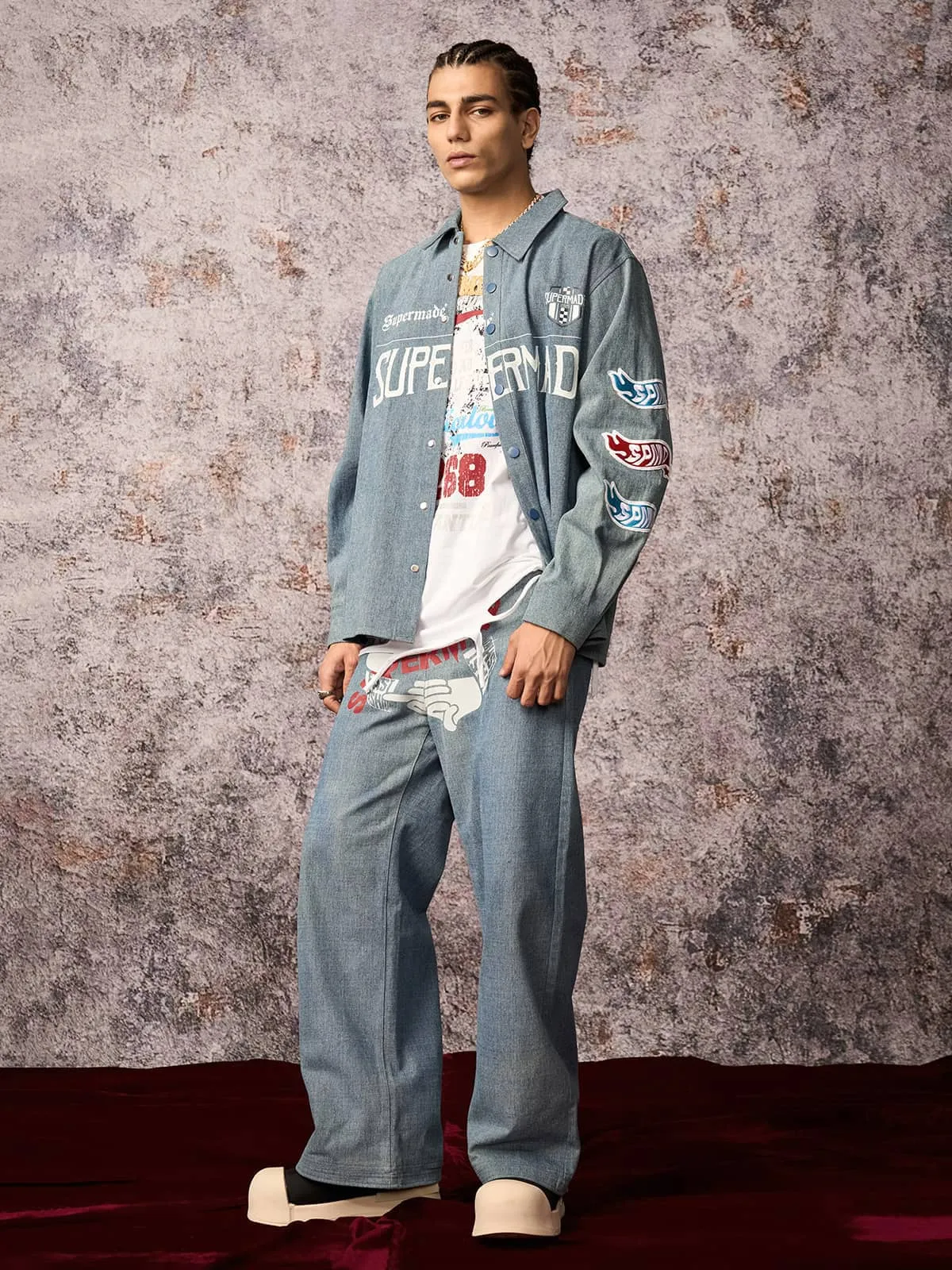 Original Embroidered Patches Denim Shirt sold by Thesupermade product image thumbnail 2