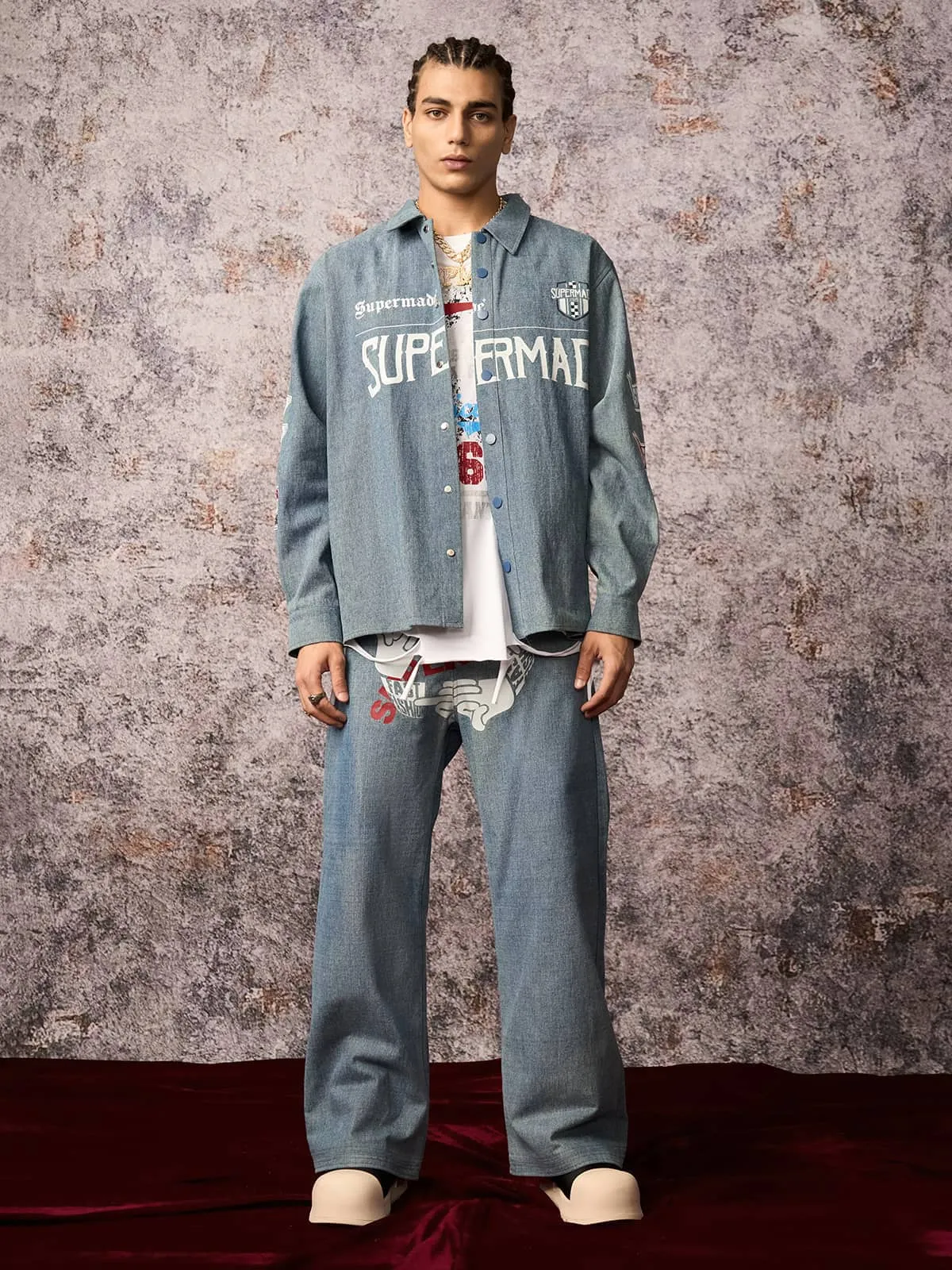 Original Embroidered Patches Denim Shirt sold by Thesupermade product image thumbnail 4