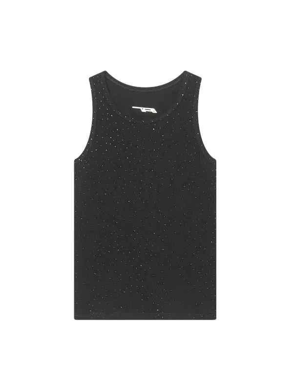 Street Heavy Rhinestone Threaded Vest sold by Thesupermade