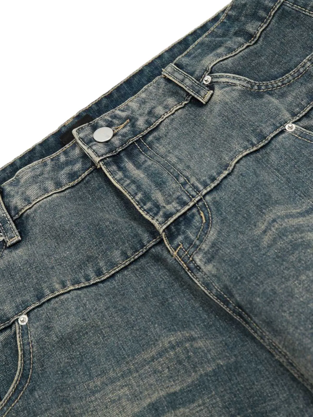 Washed Ripped Barrel Jeans sold by Thesupermade product image thumbnail 4