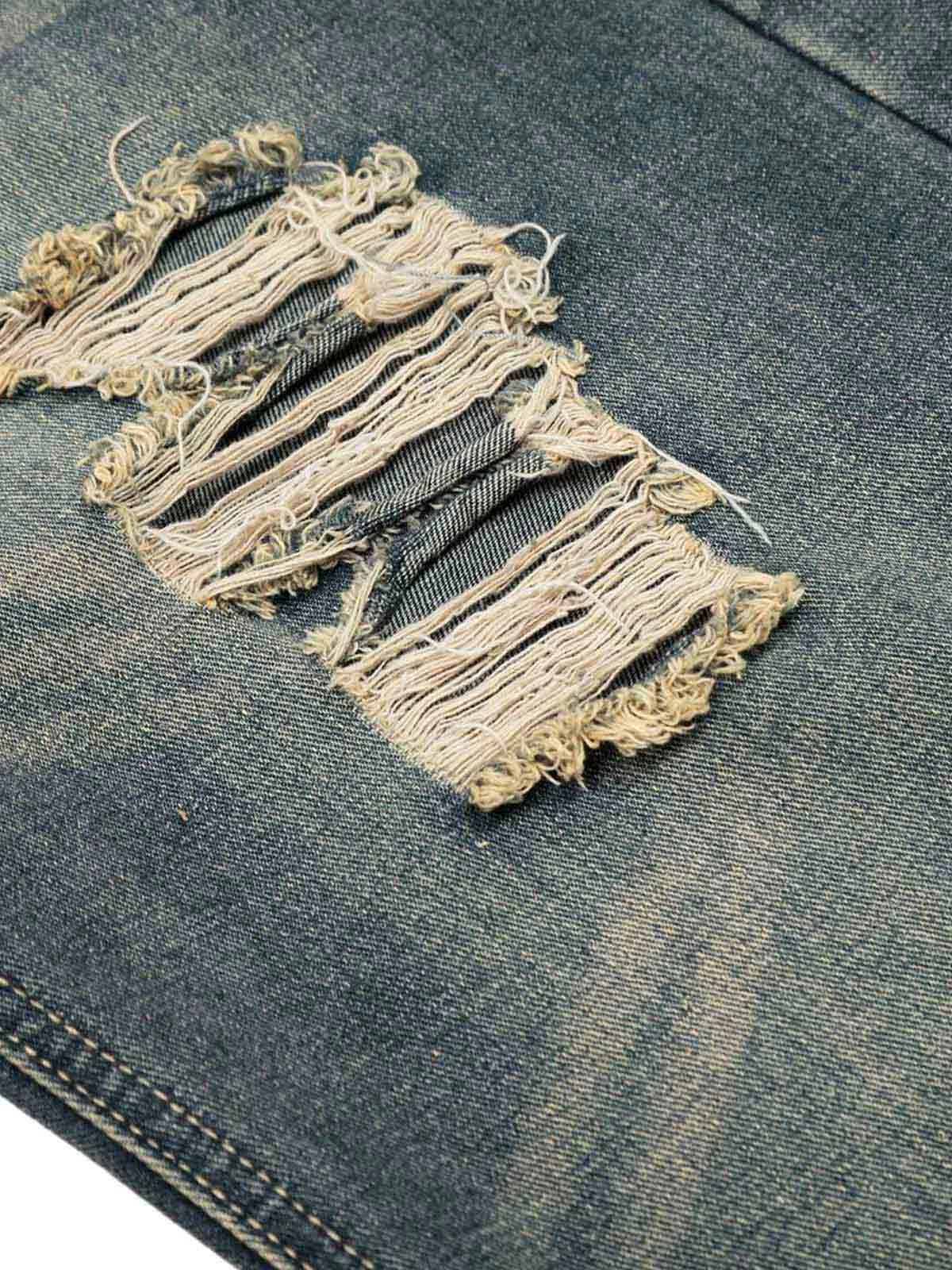 Washed Ripped Barrel Jeans sold by Thesupermade product image thumbnail 5